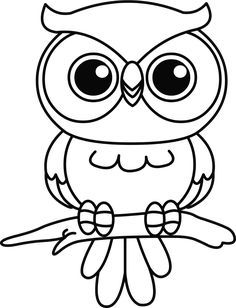 an owl with big eyes sitting on a tree branch coloring pages for kids and adults