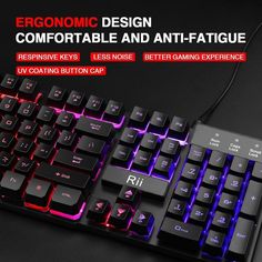 the ergonomic design comfortable and anti - fatigue keyboard is available for both user and gaming enthusiasts