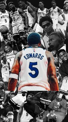 a collage of basketball players with the number 5 on their jersey and numbers in front of them