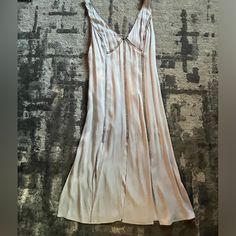 Never Worn With Tags Embellished Silk Midi Dress, Elegant Silver Midi Dress For Summer, Elegant Silver Summer Midi Dress, Elegant Silver Midi Summer Dress, Silver Sleeveless Slip Dress For Spring, Silver Sleeveless Midi Dress For Spring, Sleeveless Silver Midi Dress For Spring, Summer Silver Silk Dress, Elegant Sleeveless Silver Slip Dress