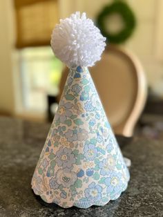 a party hat sitting on top of a table