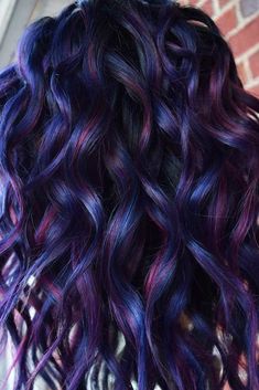 Purple And Blue Hair, Blue Purple Hair, Hair Color Purple, Pretty Hair Color, Hair Color And Cut, Hair Dye Colors