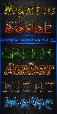 an assortment of different types of neon lights