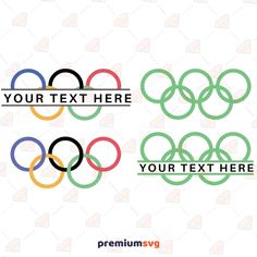 four olympic rings with the text your text here