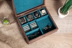 Personalized Watch Box, Luxury Watch Box, Mens Valet, Wood Watch Box