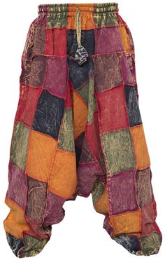 Samurai Pants, Genie Pants, Patchwork Pants, Harem Trousers, Kathmandu Nepal, Block Style, Waist Pants, Handmade Clothes, Pants Trousers