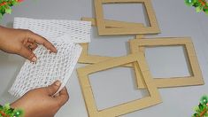 someone is making frames out of wood for christmas decorations