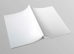 an open white paper on a gray background with clippings to the left and right sides