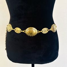 New Unbranded Length: 41.3 Inch , Width: 1.4 Inch Color: Gold Material: Aluminum Alloy Product Technique: Other Element: Geometric Chunky Gold Belt, Gold Belt Outfit, Gold Belt Dress, Gold Waist Chain, Gold Waist Belt, Gold Belt, Belt Vintage, Gold Belts, Halloween Inspo