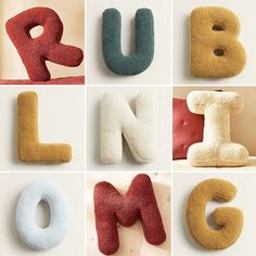 the letters are made out of different materials