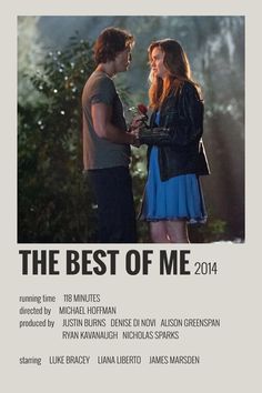 the best of me movie poster with two people standing next to each other and looking at each other