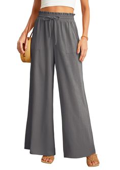 PRICES MAY VARY. Skin-friendly Material:Comfy wide leg pants are made from lightweight fabric. These wide leg pants offer a flexible and top-grade experience, super soft, Lightweight, flowy, and skin-friendly, Ensuring maximum comfort and coolness. Features: Not see through, lightweight and flowy. With Pockets.High waisted pants with elastic waistband and tied belt.The design of these wide-leg pants makes them suitable for curvy women, those with thick calves and thighs, and many others. Versati Pants For Thick Thighs, Trousers Business Casual, Leg Types, Women Wide Leg Pants, Thick Calves, Business Casual Pants, Trousers Women Wide Leg, Wide Leg Lounge Pants, High Waist Wide Leg Pants