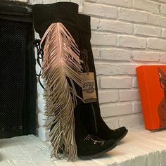 I Bought These But Changed My Mind. New Never Worn Thigh High Cowboy Boots, High Cowboy Boots, Timberland Heels, Knee High Wedge Boots, Flat Leather Boots, Vegan Leather Boots, Black Thigh High, Fashion Moodboard, Black Riding Boots