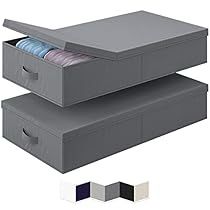 two grey boxes with dividers are stacked on top of each other