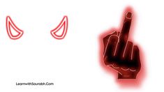 two fingers pointing towards each other with red light coming from the top and bottom of them