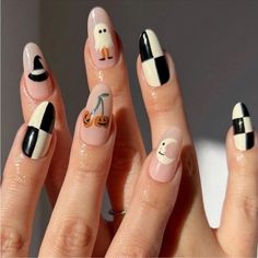 Questions? Leave A Comment Below! Labu Halloween, White Nail, Halloween Nail Designs, Fall Nail Art, Halloween Nail Art, Fire Nails, Nail Arts, Nail Polishes, Nail Accessories