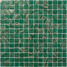 green glass mosaic tile with gold lines