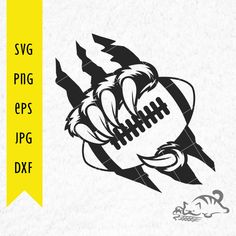 an image of a football with claws on it and the words svg png epss