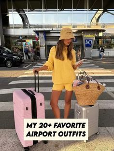 My Favorite 20+ Airport Outfits That Turn Heads Before Takeoff. Whether you\'re looking for an Aeroplane Outfit that blends style and comfort or the perfect Flight Outfit Airport Style, these looks are made for jet-setters. From chic Airport Outfit Spring ideas to the Best Travel Outfits For Women, you\'ll find everything you need. Get inspired by Comfortable Airport Outfit ideas, Travel Classy Outfits, and stunning Airport Elegant Outfits that are perfect for every trip! 🌍✨