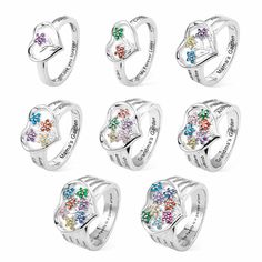 Birthstone Flowers, Mom Rings, Family Ring, Family Rings, Mom Ring, Beauty Of Life, Ring Flower, Mother Rings, Name Rings