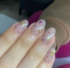 Starry Nail Designs, Astro Nails, Dainty Nail Designs, Magic Nails, Vintage Nails, Gelish Nails, Cute Nail Art Designs, Simple Gel Nails, Really Cute Nails