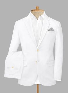 Level up your sartorial prowess and sparkle like a diamond with our Scabal White Cotton Stretch Suit. Crafted with a cotton blend cloth is resilient and flexible, guaranteeing you a luxurious comfort that'll make style-chasing a breeze. The dazzling white hue will give your look a sharp and confident edge and give your swagger an added oomph. So upgrade your everyday wear and shine on every occasion with our sophisticated suit.   Look Includes    Scabal   White     Cotton     Stretch  Fabric  T Green Tweed Suit, Tailor Made Suits, Grey Wool Suit, Green Flannel, Linen Suits, Green Suit, Tweed Suits, Weather Wear, Silk Suit