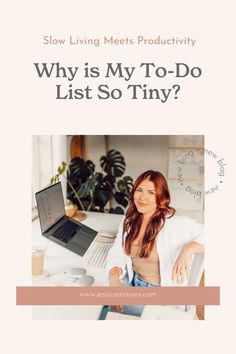 a woman sitting in front of a laptop computer on top of a desk with the title how