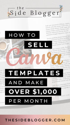 an open book with the title how to sell canada templates and make over $ 1, 000 per month