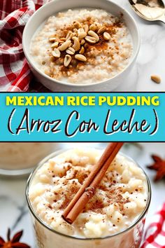 mexican rice pudding in a glass with cinnamon and star anise