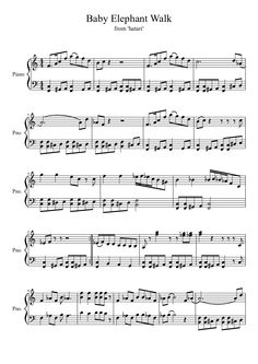 baby elephant walk sheet music for piano