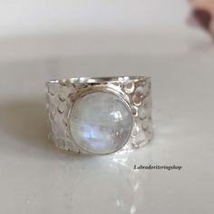 "Welcome to our shop, Moonstone Ring, 925 Starling Silver Ring, Statement Ring, Women Ring, Gemstone Ring, Band Ring, Handmade Ring, Fidget Ring, Gift For Ger, It is a best quality natural oval cut shape blue flashy moonstone ring made in 925 sterling silver or rose gold or 22k gold filled. You can select any ring size or material you want from drop down menu. PAYMENT OPTION A payment is considered \"cleared\" after your payment has been deposited into our account. We accept payment via PayPal o Celestial Silver Rings For Jewelry Making, Carnelian Ring, Women Ring, Ring Women, Ring Gemstone, Moonstone Ring, Ring Band, 22k Gold, Boho Rings