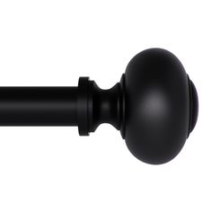 an image of a black curtain handle on a white background