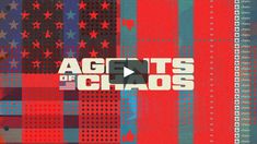 an american flag with the words aggitts of chaos written in red, white and blue