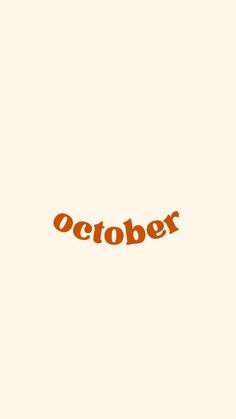 an orange clock with the word october written on it's face next to a white background