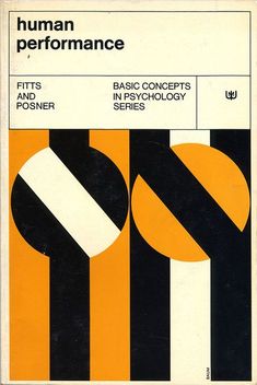 an old book with black and yellow lines on the cover, which reads human performance