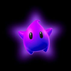 an image of a purple pacman in the dark