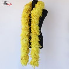 Feather Scarf Party, Feather Boas Aesthetic, Feather Costume Accessories For Carnival Cosplay, Black Feather Boa, Yellow Feather Boa, Feather Accessories, Yellow Feathers