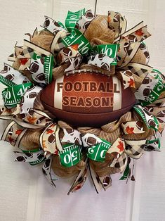 a football wreath with the words football season on it