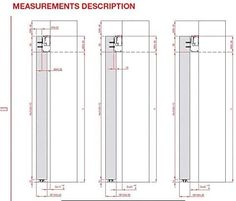 measurements for the door handles and pulls on a white background with red text that reads,