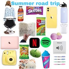 there are many items that can be found in the summer road trip on this page