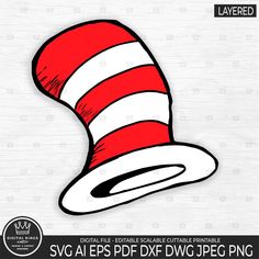 Cat In The Hat Hat Template, Dr Seuss Day, Tassen Design, Cat Hat, Dr Seuss, Art Party, Better Love, Cricut Explore, How To Speak Spanish