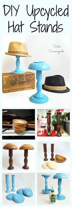 the instructions to make an upcycled hat stand for hats and other things that are in