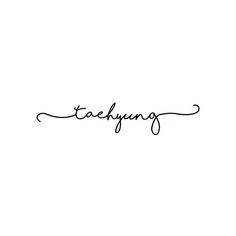 the word taehyng written in cursive handwriting