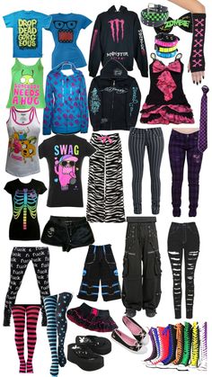 Scene Kid Outfits, Diy Goth Clothes, Scene Clothing, Silly Clothes