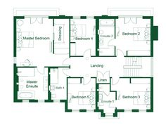 the floor plan for an apartment with three bedroom and two bathroom areas on each side