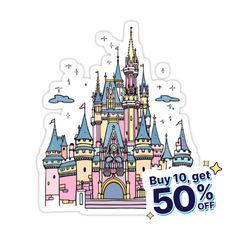 the disney castle sticker is on sale for $ 50 off at toys r us