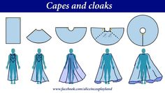 an image of capes and cloaks for paper doll making or costume sewing pattern