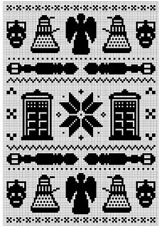 a cross stitch pattern with doctor whos and dalen's hats on it