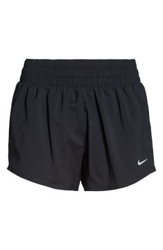 Sweat-wicking tech augments the silky-smooth, ultrasoft woven fabric of these shorts perfect for everything from leisurely walks to runs to HIIT workouts. A back pocket stashes essentials for your outing. 3" inseam; 27" leg opening; 12" front rise; 15" back rise (size Medium) Elastic waist Dri-FIT moisture-wicking technology Brief lining 100% polyester Machine wash, tumble dry Imported