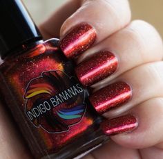 Great Beasts Once Roamed This World - orange red multichrome linear holographic w/ flakies Glitter Nail Polish, Indie Nail Polish, Hand Care, Orange Gold, Just The Way, Glitter Nails, Orange Red, This World, Bananas